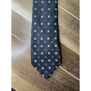 Elegance  Flower Black White Maroon Tie